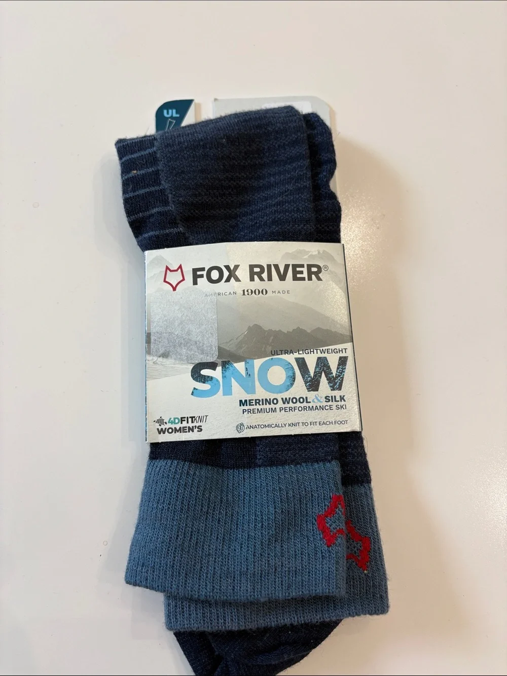 Fox River Snow Merino Wool & Silk Women's Ski Socks Size S